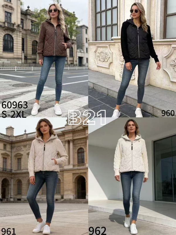 Kurtki damskie cienki Roz S-2XL, 1 Kolor Paczka 5 szt